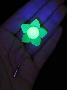 Teal flower stick pin